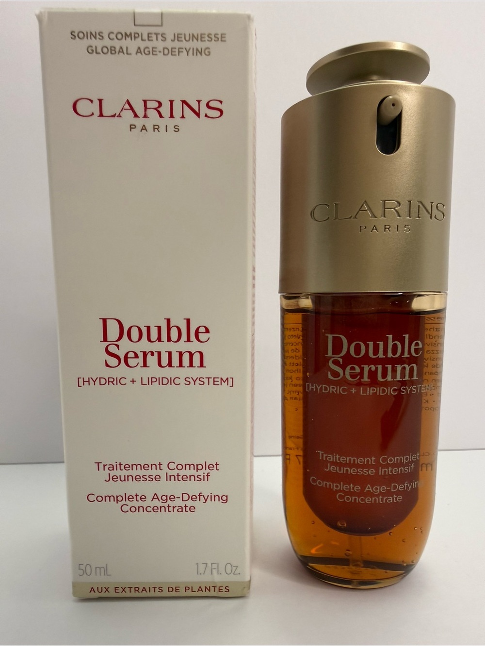 Clarins Double Serum in Gold and Amber Bottle